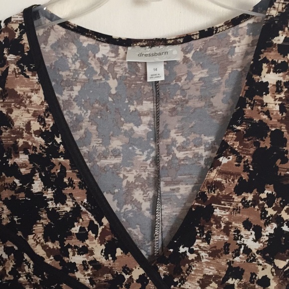 Dressbarn Brown & Black Midi Dress - Size 14 (EUC) - Picture 6 of 7